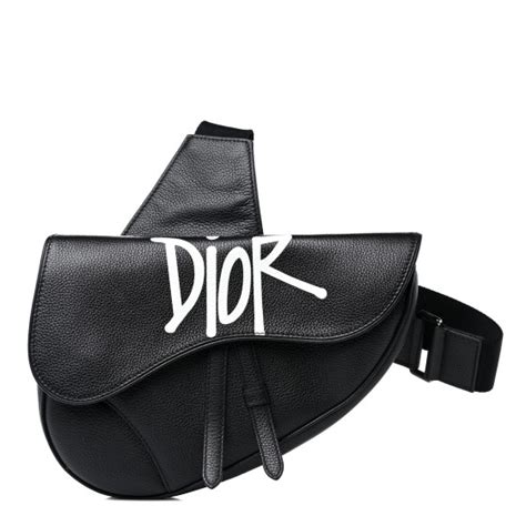 dior shawn stussy bag|Saddle Bag Black Grained Calfskin with DIOR AND SHAWN Bee .